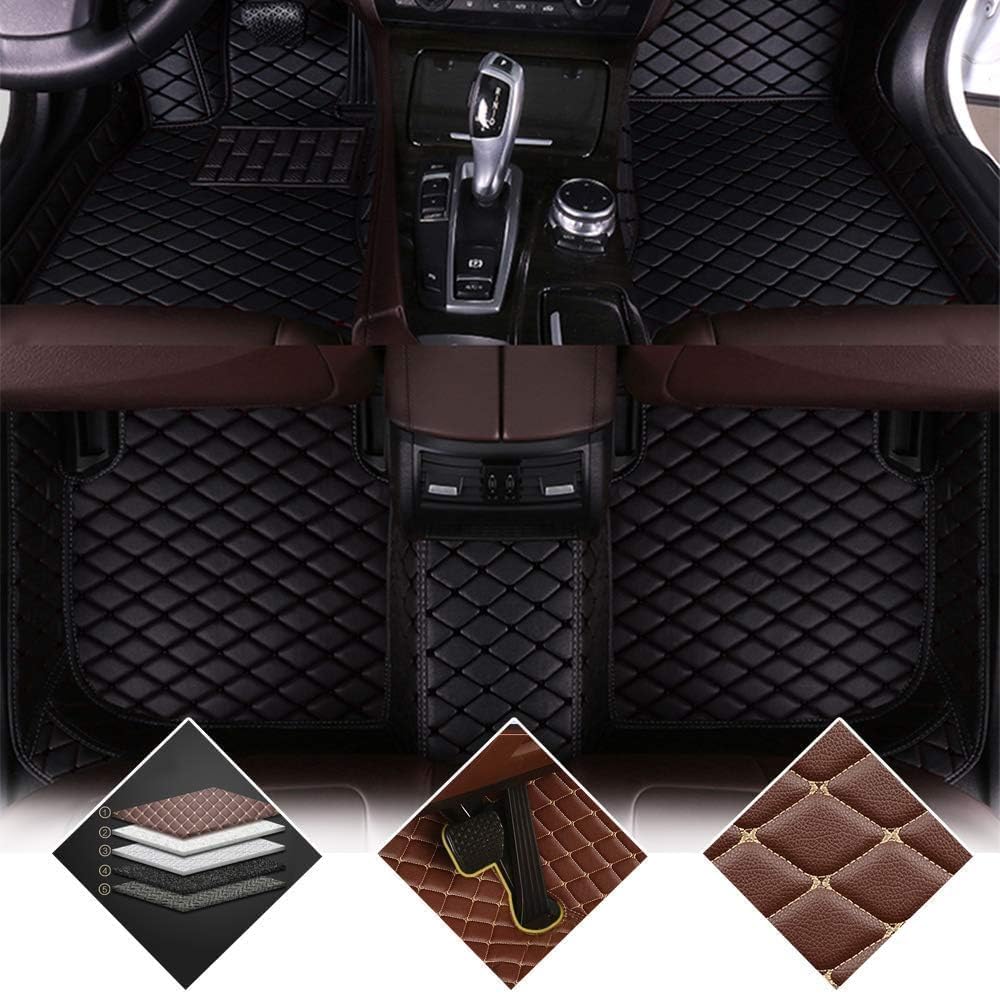 Auto Benutzerdefinierte Fußmatten für Audi A4 (8D, B5) 1994-2007, PU Leder Bodenmatten, Wasserdicht Fussmatten, Anti Rutsch Tragen Automatten, linkes Ruder,All Black von HEAU