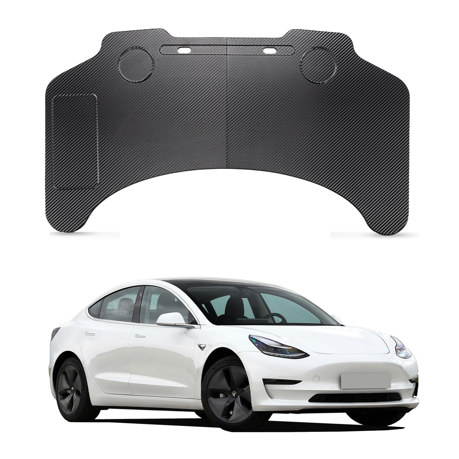 Tesla Model 3 Model Y Lenkrad Schreibtisch Tragbare, Lenkrad Schreibtisch Auto Tisch Faltbarer Laptop-Arbeitstisch Auto Tisch Auto Esstisch Multifunktional Klapptisch, Aufbewahrungstasche +Kerben von HEBERUCK