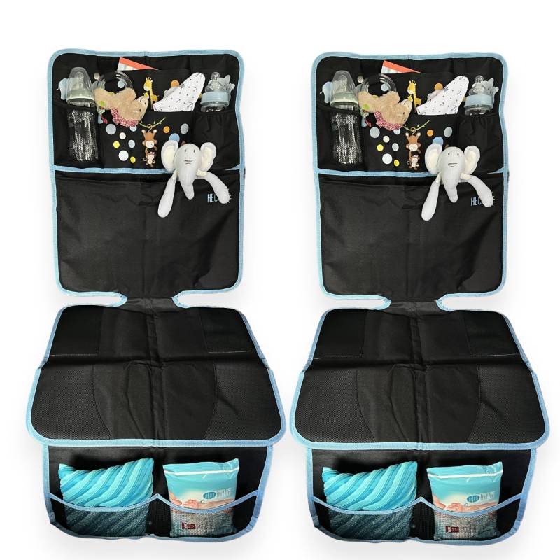 HECKBO 2X Kinder Auto Sitzauflage Auto Organizer - Waldtiere oder Baby Tiere mit Mama - ISOFIX geeignete Unterlage, Sitzschoner zum Schutz Ihrer Autositze alle Kindersitze von HECKBO