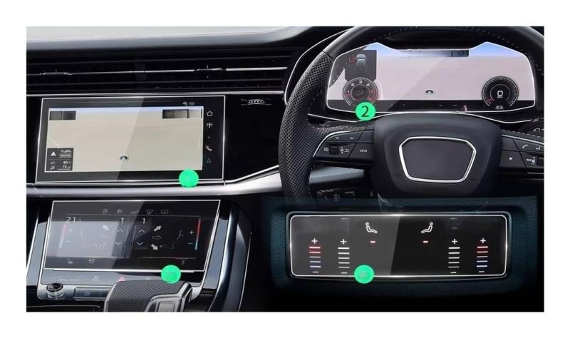 Auto Display Schutz Folie Autoaufkleber Displayschutzfolie für Q7 2023 Navigator Displayschutzfolie Autozubehör für Fahrzeuge von HEEGIN