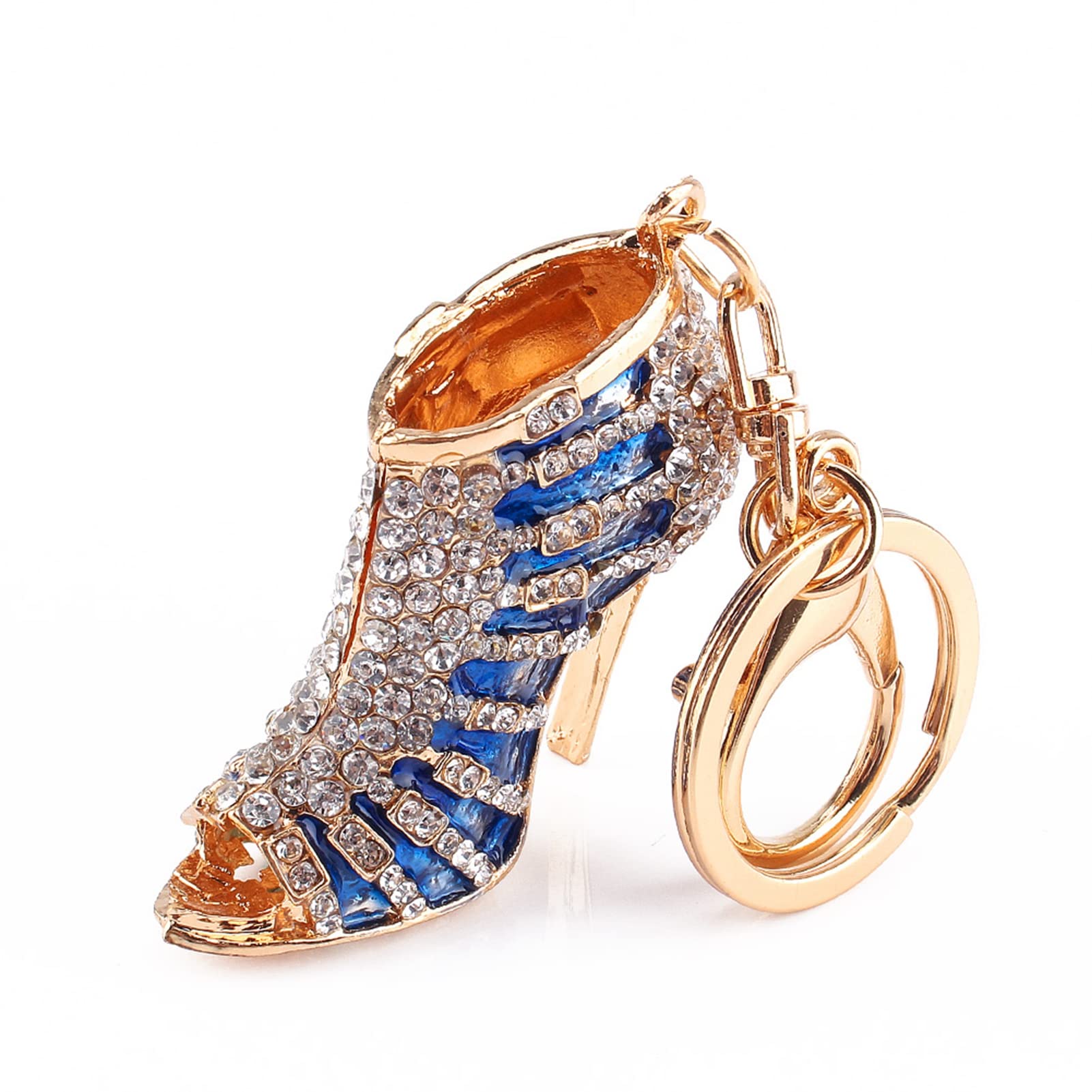 HEEPDD Schlüsselbund, High Heel Schlüsselbund Kristall Strass High Heel Schuh Pendent Schlüsselanhänger für Frauen Damen Mädchen Telefon Schlüssel Geldbörse Tasche Dekoration Geschenk (blau) von HEEPDD