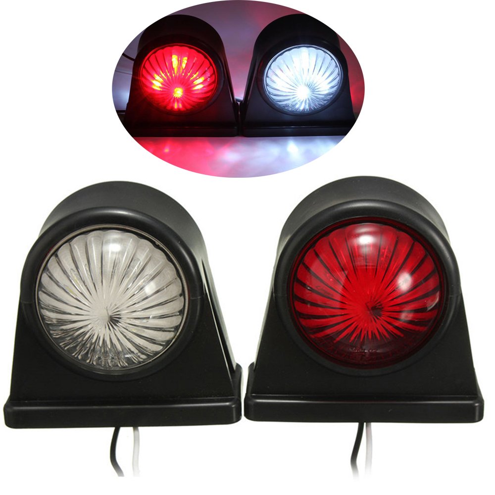 HEHEMM LED-Leuchtmittel Rot und Weiß, für LKW / Anhänger / Wohnwagen, 10-30 V (2 Stück) von HEHEMM