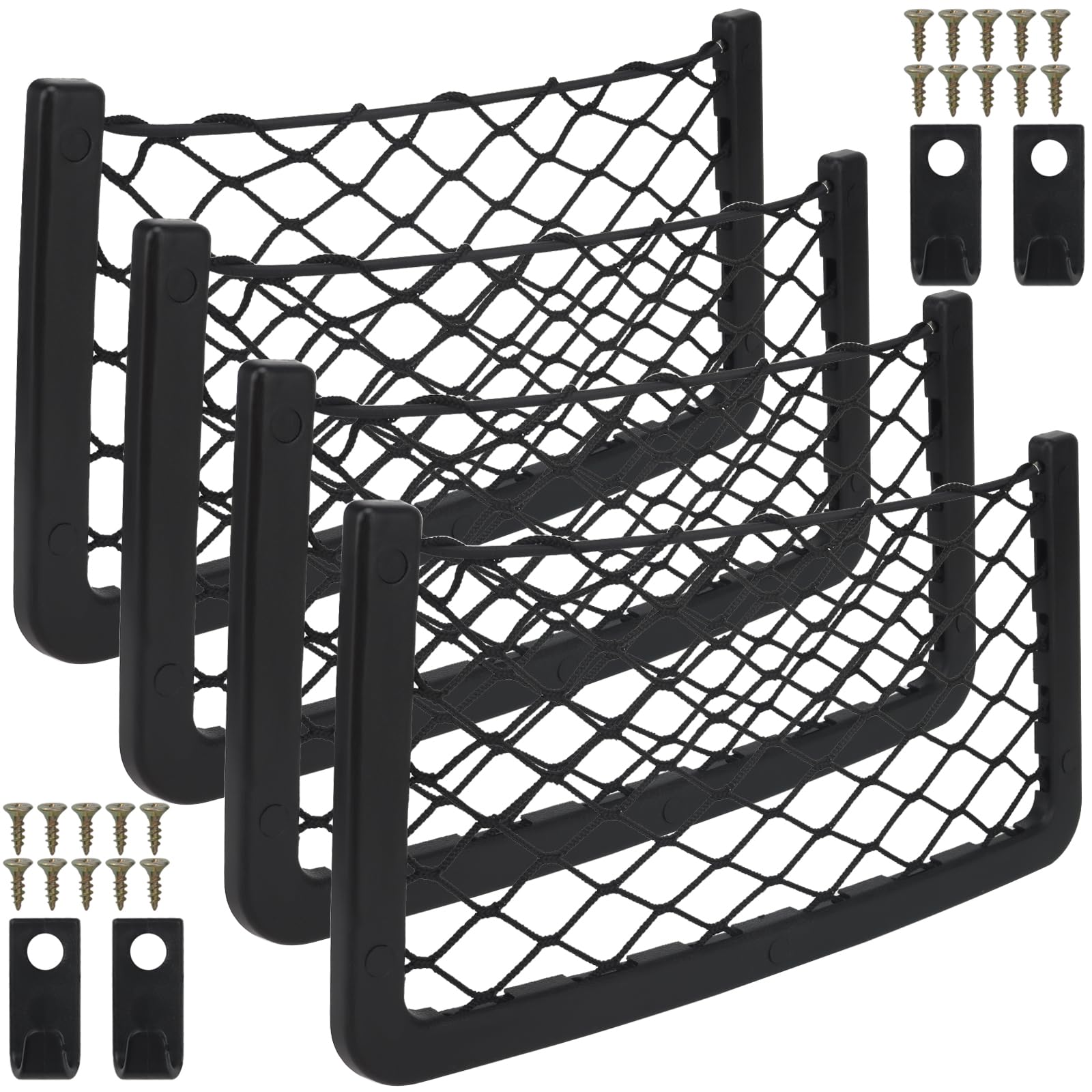 HEIYUET 4 Stück 36x18 cm Auto Gepäcknetz mit Haken, Aufbewahrungsnetz Auto Ablagenetz Utensiliennetz für Kofferraum, Wohnwagen, LKW, Transporter Lieferwagen HEIYUET 4 Stück 36x18 cm Auto Gepäcknetz mit Haken, Aufbewahrungsnetz Auto Ablagenetz Utensiliennetz für Kofferraum, Wohnwagen, LKW, Transporter Lieferwagen von HEIYUET