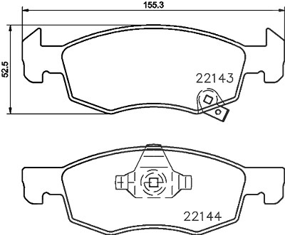 Hella Bremsbelagsatz, Scheibenbremse [Hersteller-Nr. 8DB355023-261] für Opel, Vauxhall von HELLA