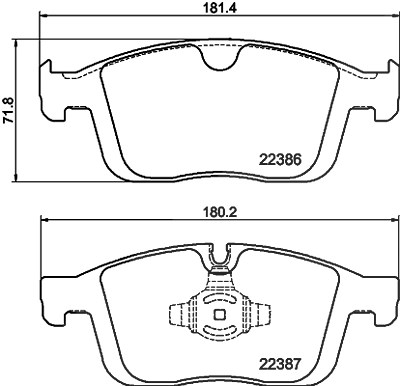 Hella Bremsbelagsatz, Scheibenbremse [Hersteller-Nr. 8DB355025-261] für Volvo von HELLA