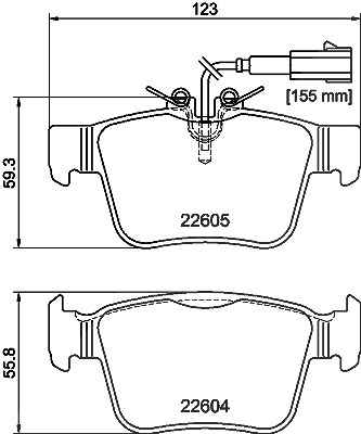 Hella Bremsbelagsatz, Scheibenbremse [Hersteller-Nr. 8DB355025-881] für Alfa Romeo, Maserati von HELLA