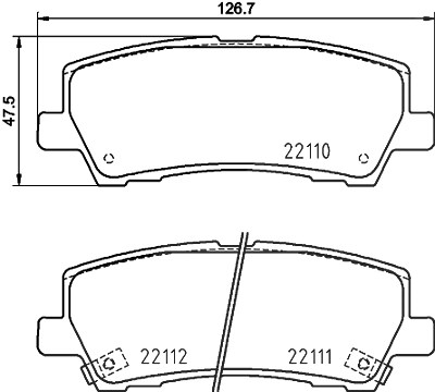 Hella Bremsbelagsatz, Scheibenbremse [Hersteller-Nr. 8DB355036-441] für Ford Australia, Ford Usa von HELLA