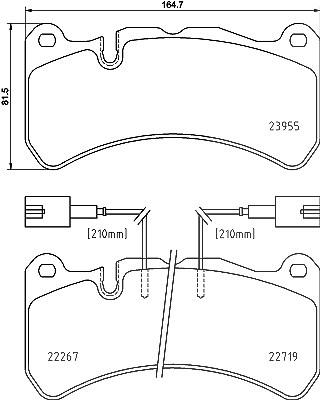 Hella Bremsbelagsatz, Scheibenbremse [Hersteller-Nr. 8DB355036-481] für Alfa Romeo von HELLA