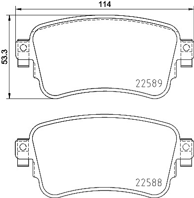 Hella Bremsbelagsatz, Scheibenbremse [Hersteller-Nr. 8DB355037-681] für Citroën, Opel, Peugeot, Toyota von HELLA