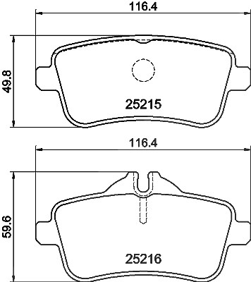 Hella Bremsbelagsatz, Scheibenbremse [Hersteller-Nr. 8DB355039-851] für Mercedes-Benz von HELLA