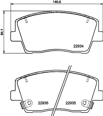 Hella Bremsbelagsatz, Scheibenbremse [Hersteller-Nr. 8DB355040-111] für Genesis, Kia von HELLA