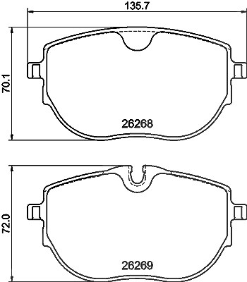 Hella Bremsbelagsatz, Scheibenbremse [Hersteller-Nr. 8DB355040-921] für VW von HELLA