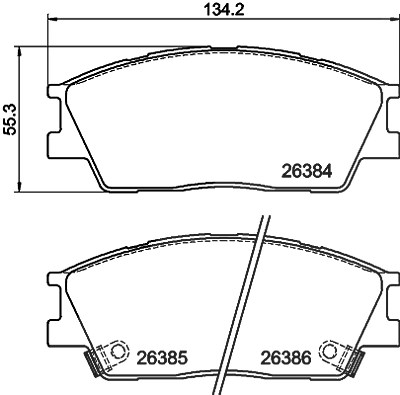 Hella Bremsbelagsatz, Scheibenbremse [Hersteller-Nr. 8DB355043-981] für Hyundai, Kia von HELLA