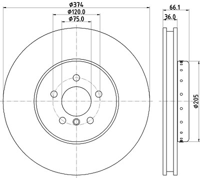 Hella Bremsscheibe [Hersteller-Nr. 8DD355120-691] für BMW von HELLA