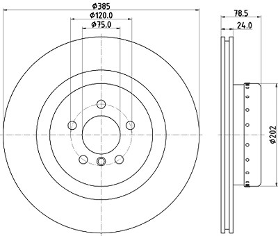 Hella Bremsscheibe [Hersteller-Nr. 8DD355120-741] für BMW von HELLA