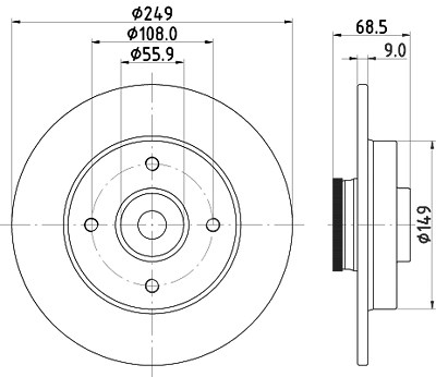 Hella Bremsscheibe [Hersteller-Nr. 8DD355123-291] für Citroën, Peugeot von HELLA