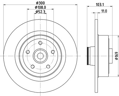 Hella Bremsscheibe [Hersteller-Nr. 8DD355123-361] für Renault von HELLA