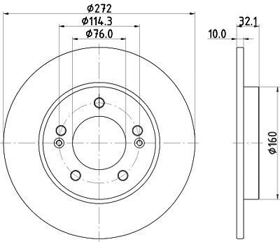 Hella Bremsscheibe [Hersteller-Nr. 8DD355126-501] für Hyundai, Kia von HELLA