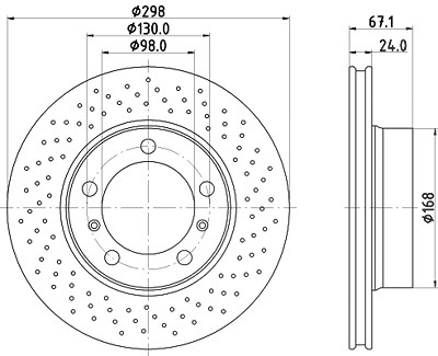 Hella Bremsscheibe [Hersteller-Nr. 8DD355126-881] für Porsche von HELLA