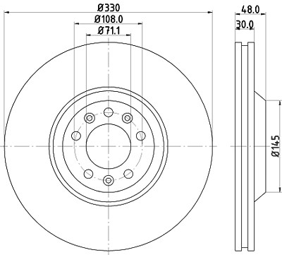 Hella Bremsscheibe [Hersteller-Nr. 8DD355128-221] für Citroën, Peugeot von HELLA