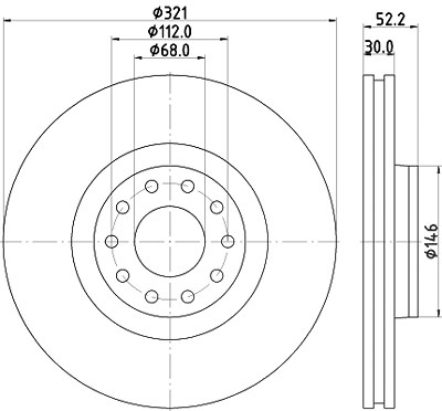 Hella Bremsscheibe [Hersteller-Nr. 8DD355128-661] für Audi von HELLA