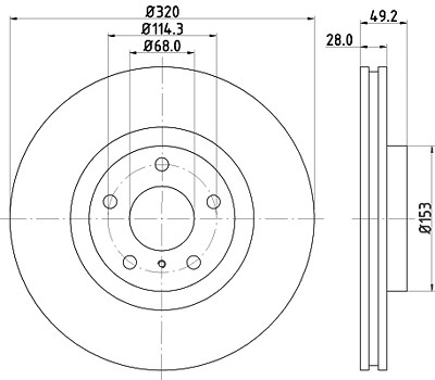 Hella Bremsscheibe [Hersteller-Nr. 8DD355128-771] für Infiniti, Nissan von HELLA