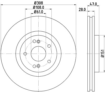 Hella Bremsscheibe [Hersteller-Nr. 8DD355128-891] für Renault von HELLA