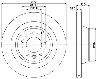 Hella Bremsscheibe [Hersteller-Nr. 8DD355129-721] für Audi, Porsche, VW von HELLA