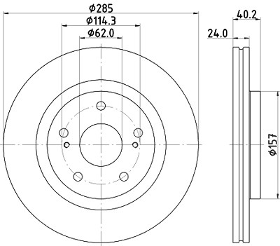Hella 1x Bremsscheibe [Hersteller-Nr. 8DD355134-741] für Suzuki von HELLA