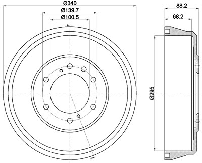 Hella Bremstrommel [Hersteller-Nr. 8DT355302-621] für Infiniti, Nissan von HELLA