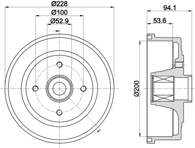 Hella Bremstrommel [Hersteller-Nr. 8DT355302-731] für Opel, Vauxhall von HELLA
