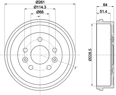 Hella Bremstrommel [Hersteller-Nr. 8DT355303-151] für Dacia von HELLA