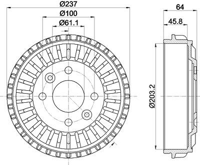 Hella Bremstrommel [Hersteller-Nr. 8DT355303-261] für Renault, Smart von HELLA