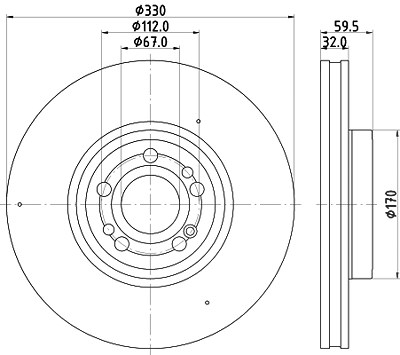 Hella 1x Bremsscheibe [Hersteller-Nr. 8DD355132-331] für Mercedes-Benz von HELLA