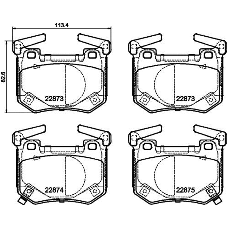 Hella Bremsbel?ge hinten GENESIS G70 Kia Stinger Hella Bremsbel?ge hinten GENESIS G70 Kia Stinger von HELLA