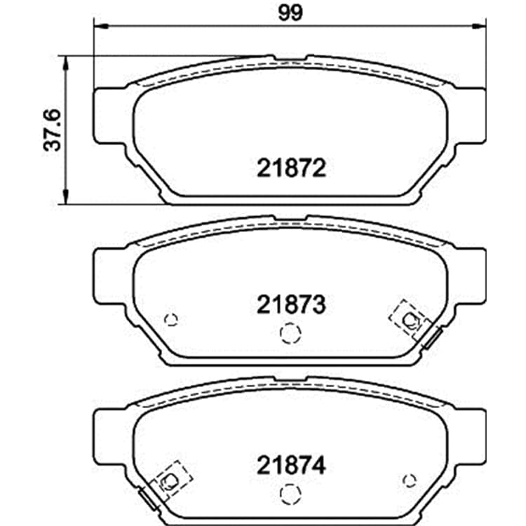 Hella Bremsbel?ge hinten Mitsubishi Proton Hella Bremsbel?ge hinten Mitsubishi Proton von HELLA