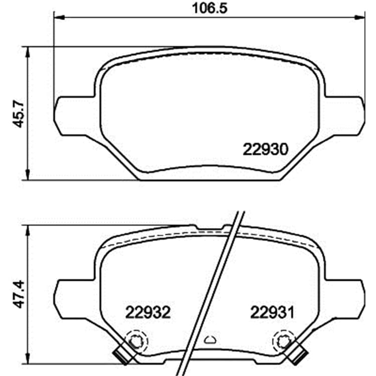 Hella Bremsbel?ge hinten Opel Mokka von HELLA