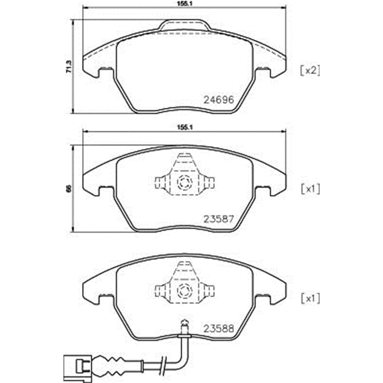 Hella Bremsbel?ge vorne Audi Seat Skoda VW von HELLA