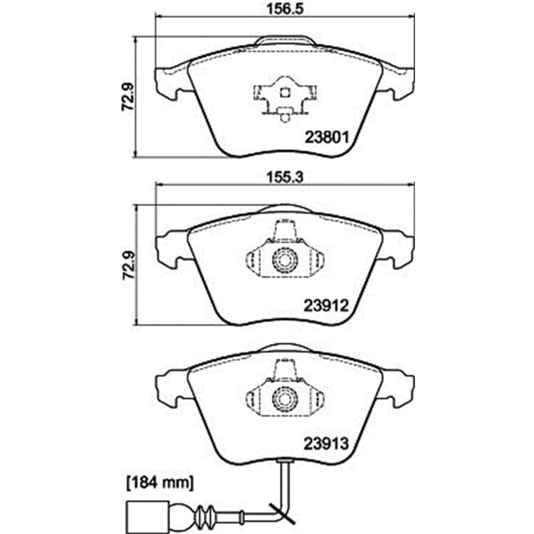 Hella Bremsbel?ge vorne Audi Seat Skoda VW Hella Bremsbel?ge vorne Audi Seat Skoda VW von HELLA