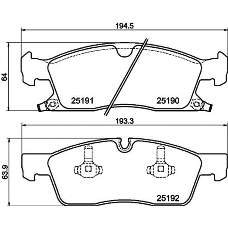 Hella Bremsbel?ge vorne Dodge Durango Jeep Grand von HELLA