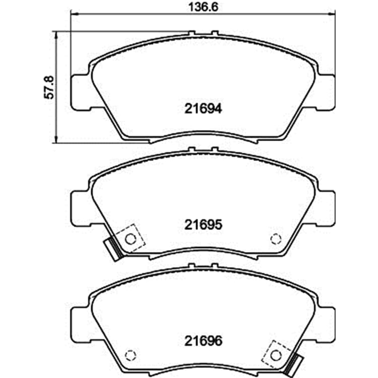 Hella Bremsbel?ge vorne Honda City Civic Crx Insight Integra Hella Bremsbel?ge vorne Honda City Civic Crx Insight Integra von HELLA