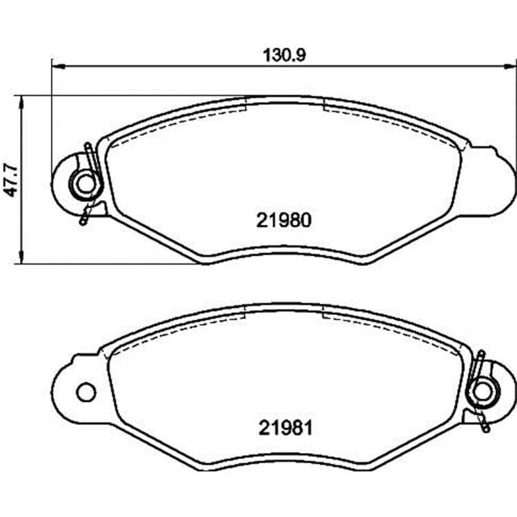 Hella Bremsbel?ge vorne Nissan Kubistar Renault Kangoo Hella Bremsbel?ge vorne Nissan Kubistar Renault Kangoo von HELLA