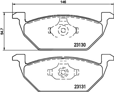 Hella Bremsbeläge vorne (Satz) [Hersteller-Nr. 8DB355008-591] für Audi, Seat, Skoda, Streetscooter, VW von HELLA