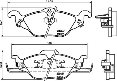 Hella Bremsbelagsatz, Scheibenbremse [Hersteller-Nr. 8DB355008-571] für Chevrolet, Opel, Vauxhall von HELLA