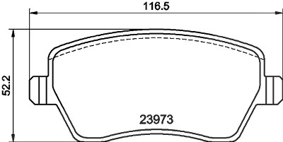 Hella Bremsbeläge vorne (Satz) [Hersteller-Nr. 8DB355010-851] für Dacia, Lada, Mercedes-Benz, Nissan, Renault von HELLA