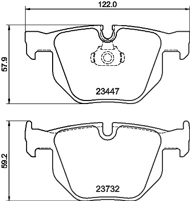 Hella Bremsbelagsatz, Scheibenbremse [Hersteller-Nr. 8DB355013-941] für BMW von HELLA