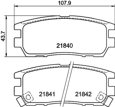 Hella Bremsbelagsatz, Scheibenbremse [Hersteller-Nr. 8DB355016-471] für Mitsubishi von HELLA