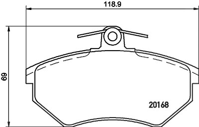 Hella Bremsbelagsatz, Scheibenbremse [Hersteller-Nr. 8DB355017-891] für Seat, VW von HELLA