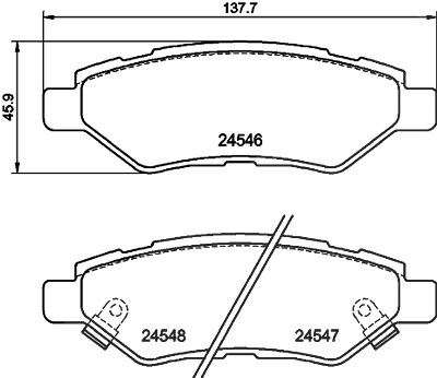 Hella Bremsbelagsatz, Scheibenbremse [Hersteller-Nr. 8DB355020-011] für Cadillac, Chevrolet von HELLA