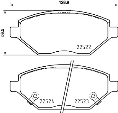 Hella Bremsbelagsatz, Scheibenbremse [Hersteller-Nr. 8DB355025-521] für Opel von HELLA